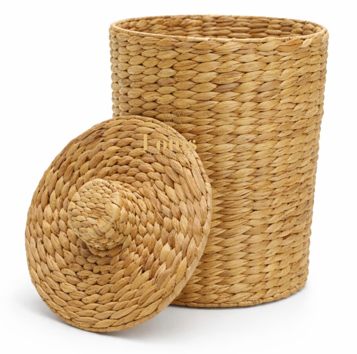 Sọt lục bình tròn có nắp